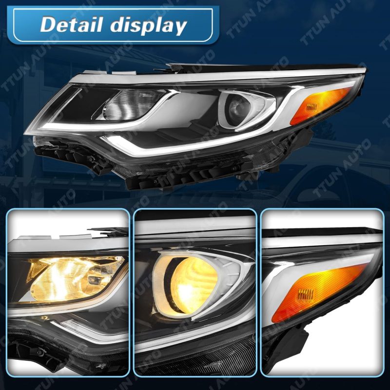 Compatible With 2019 2020 Kia Optima Headlight Replacement For 92102-D5550 With Halogen Bulbs & Led Daytime Running Lamp (Passenger Side) - Image 5