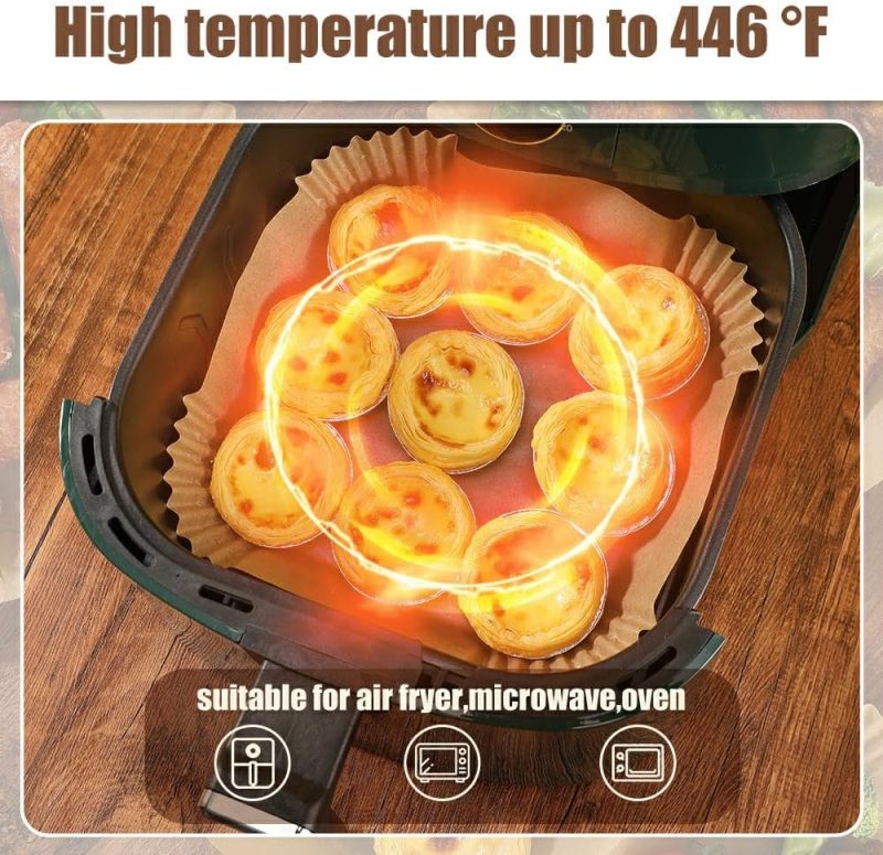 7.5 Inch Air Fryer Parchment Paper Liners Square - Image 6