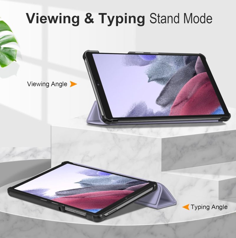 2021 Fintie Slim Case for Samsung Galaxy Tab A7 Lite 8.7 Inch 2021 Model (SM-T220/T225/T227) Ultra Thin Lightweight Hard Back Shell Tri-Fold Stand Cover Lilac Purple - Image 3