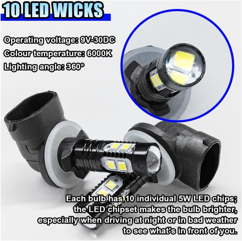 2Pcs Bright 50W 881 Led Fog Light Bulbs - Image 6