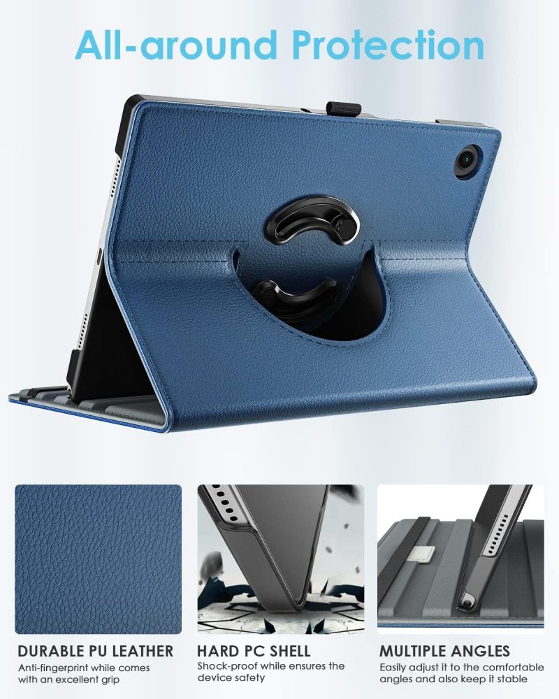 2023 TiMOVO Rotating Case for Samsung Galaxy Tab A9+/A9 Plus 11 Inch 2023 90 Degree Rotating Stand Cover Support Auto Wake Sleep for Galaxy Tab A9+ Tablet SM-X210/X216/X218 Denim Blue - Image 4