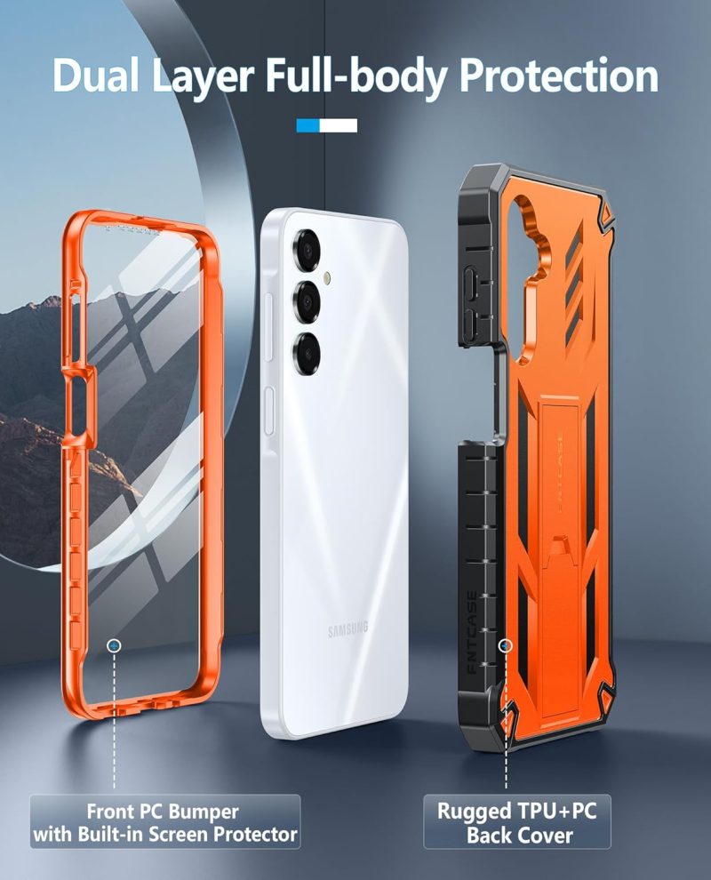FNTCASE Hybrid Protective Case for Galaxy A16-5G - Orange - Image 3