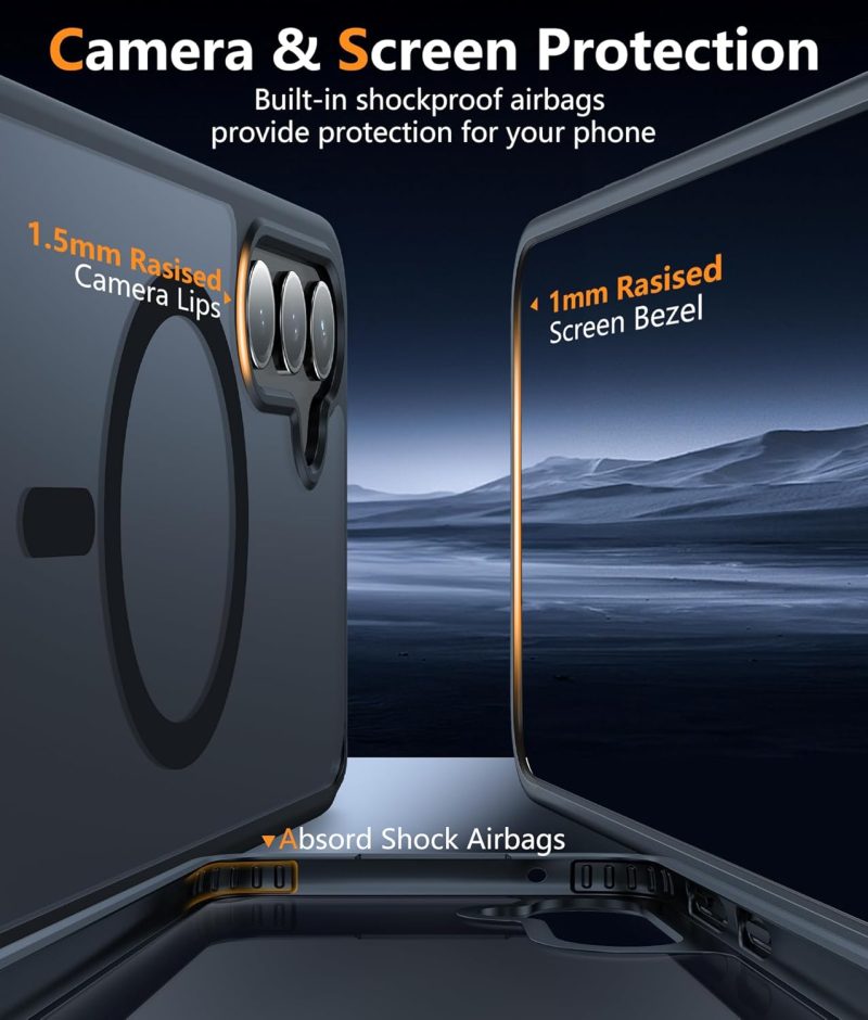 FNTCASE Hybrid Protective Case for Galaxy S23 - Magnetic Black - Image 6