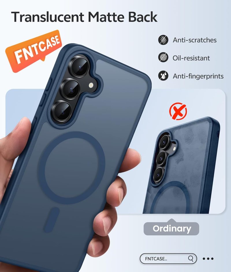 FNTCASE Hybrid Protective Case for Galaxy S25 - Blue-6.7 inch - Image 6