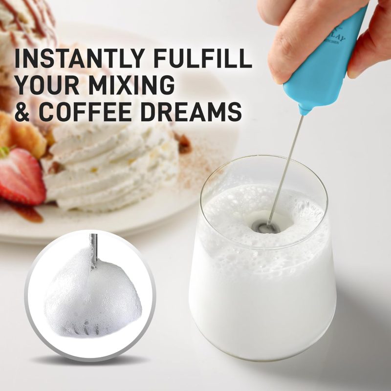 Powerful Milk Frother Wand - Mini & Mighty Handheld Drink Mixer - Portable Coffee Frother For Latte - Image 3