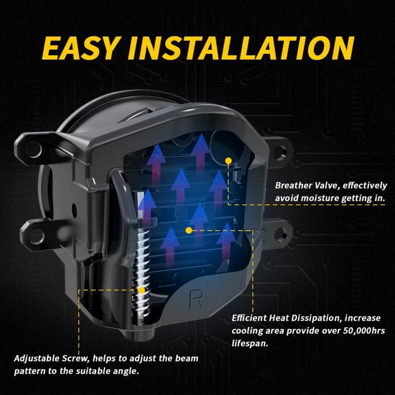 Z-Offroad New Led Fog Lights Driving Lamps Assembly Replacement For 2016-2022 Tacoma 2009-2013 Camry Corolla 2014-2022 4Runner 2014-2019 Tundra Truck - Image 5
