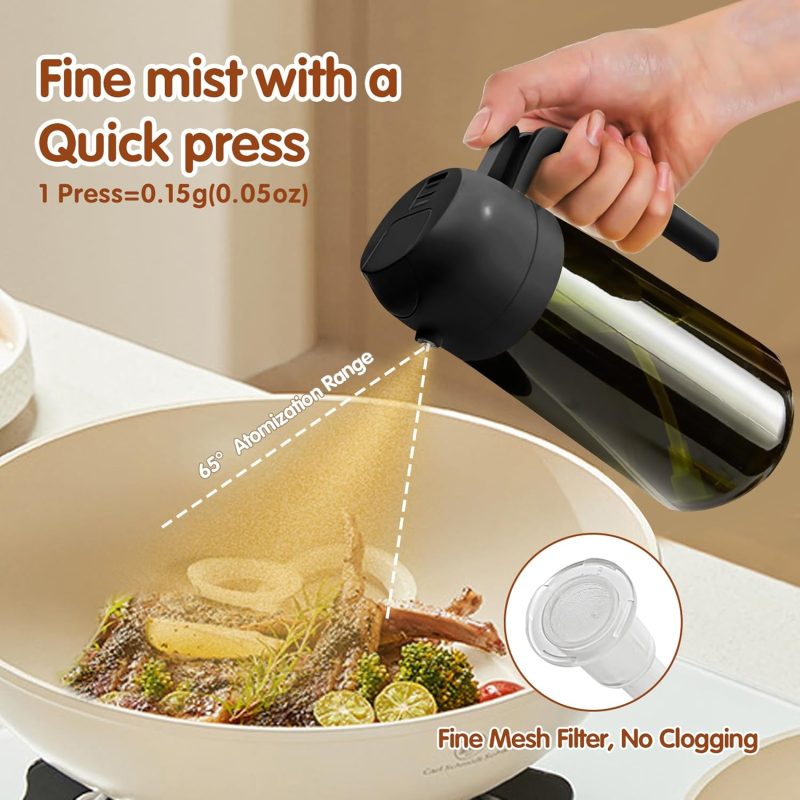 Yarramate 16Oz/470Ml Light-Blocking Dark Oil Sprayer For Cooking - Image 4