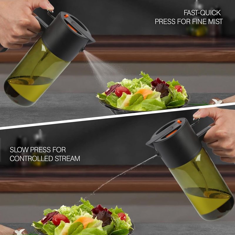 2-In-1 500Ml/17Oz Light-Blocking Dark Oil Sprayer For Cooking With Sticker - Image 5