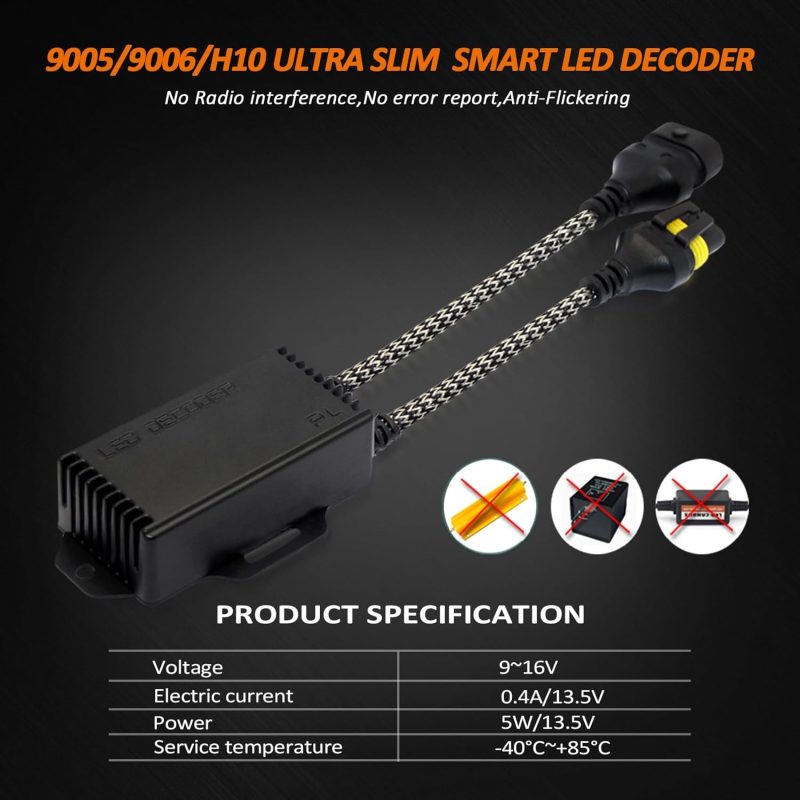 Bestview 9005 9006 H10 Led Light Canbus Decoder Kits Compatibility Anti Flickering Resistor Warning Canceler Pack Of 2 - Image 3