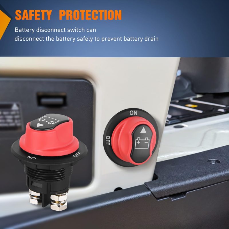 Nilight Battery Disconnect Switch 100A Master Disconnect Isolator 12V-48V On Off Power Cutoff Switch Waterproof Heavy Duty For Marine Boat Car Rv Atv Utv Yacht - Image 3