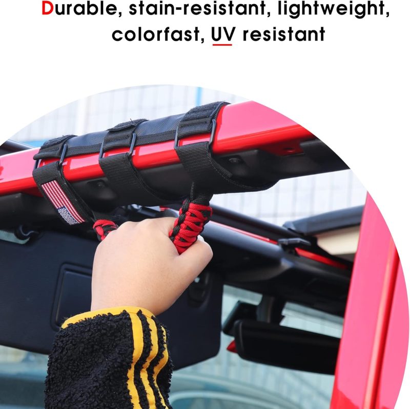 Handles Grab Roll Bar Grab Handles Grip Handle For Jeep Wrangler Accessories Tj Jk Jl Gladiator Jt Utv Atv - Upgrade Metal Buckle - Image 4