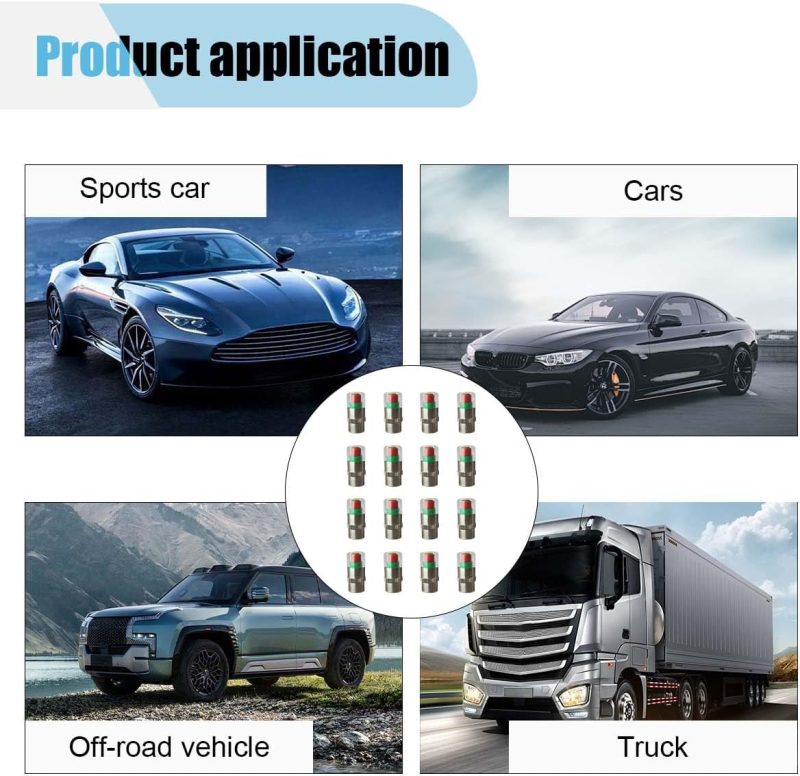 12Pcs Car Tire Pressure Monitor Valve Stem Caps - Image 6