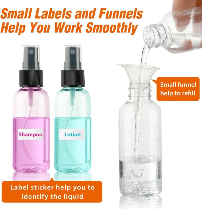 30 Pack 2 Oz Fine Mist Mini Clear Spray Bottles With Pump Spray Cap - For Essential Oils - Image 3