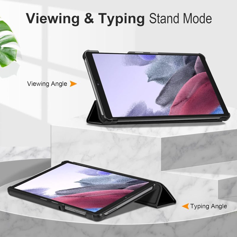 2021 Fintie Slim Case for Samsung Galaxy Tab A7 Lite 8.7 Inch 2021 Model (SM-T220/T225/T227) Ultra Thin Lightweight Hard Back Shell Tri-Fold Stand Cover Black - Image 3