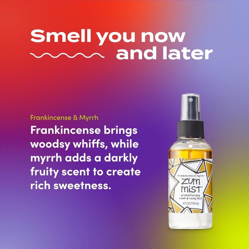 Indigo Wild Zum Mist Room & Body Spray - Aromatherapy Essential Oil Spray - Natural Body Mist & Room Spray - Frankincense & Myrrh Scent - 4 Fl Oz - Image 3