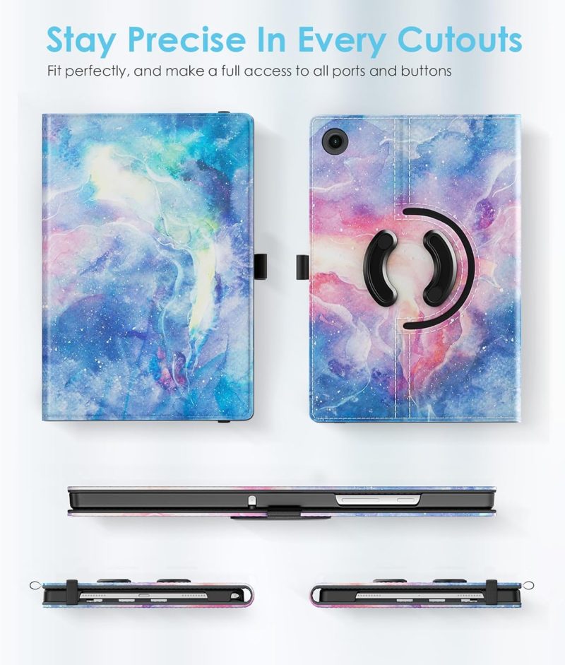 2023 TiMOVO Rotating Case for Samsung Galaxy Tab A9+/A9 Plus 11 Inch 2023 90 Degree Rotating Stand Cover Support Auto Wake Sleep for Galaxy Tab A9+ Tablet SM-X210/X216/X218 Dreamy Nebula - Image 6