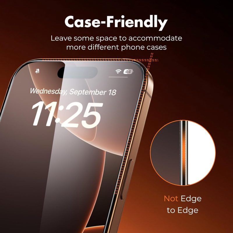 SCREEN UNBREAKcable 3-Pack Screen Protector for iPhone 16 Pro Double Shatterproof Tempered Glass... - Image 5