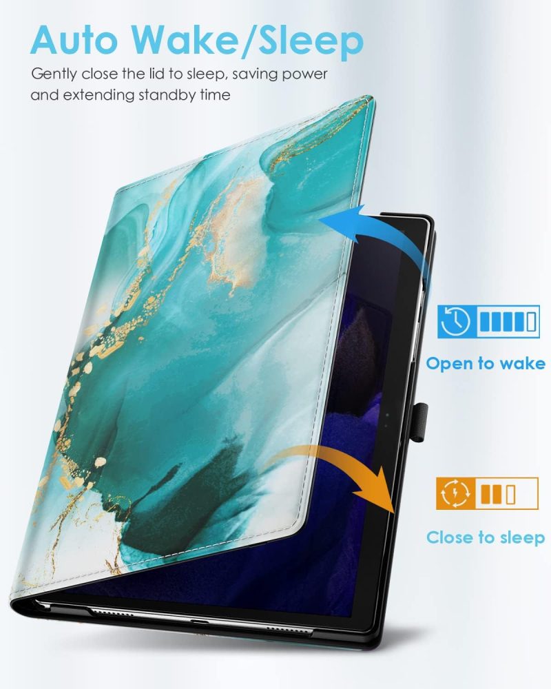 2023 TiMOVO Rotating Case for Samsung Galaxy Tab A9+/A9 Plus 11 Inch 2023 90 Degree Rotating Stand Cover Support Auto Wake Sleep for Galaxy Tab A9+ Tablet SM-X210/X216/X218 Cloud Peacock Blue - Image 5
