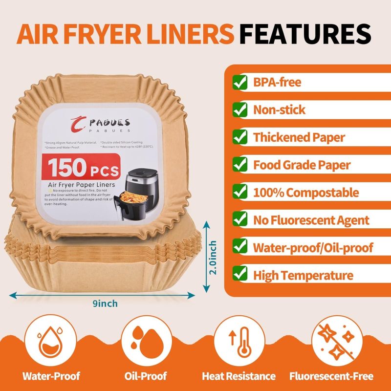 Air Fryer Paper Liners 7.9Inch - Image 2