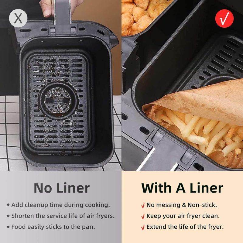 Air Fryer Disposable Paper Liners For Ninja Dual Airfryer Accessories - Image 2