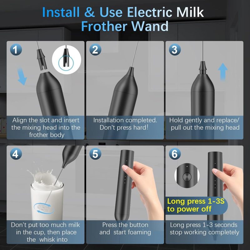 Rechargeable Milk Frother With Stand - Image 4