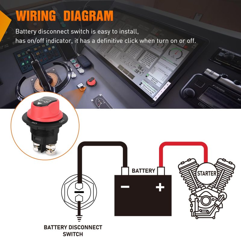 Nilight Battery Disconnect Switch 100A Master Disconnect Isolator 12V-48V On Off Power Cutoff Switch Waterproof Heavy Duty For Marine Boat Car Rv Atv Utv Yacht - Image 5