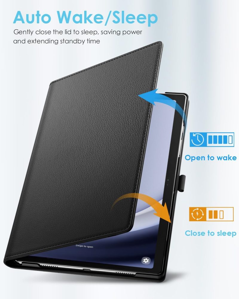 2023 TiMOVO Rotating Case for Samsung Galaxy Tab A9+/A9 Plus 11 Inch 2023 90 Degree Rotating Stand Cover Support Auto Wake Sleep for Galaxy Tab A9+ Tablet SM-X210/X216/X218 Black - Image 5