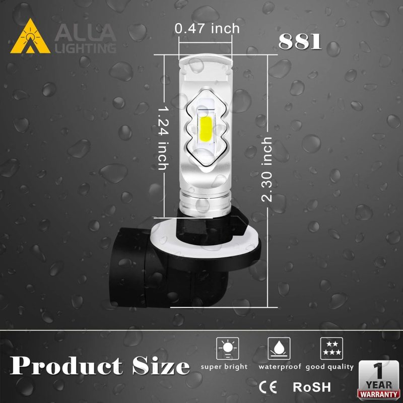 Alla Lighting 3800Lm 889 881 Led Fog Light Bulbs - Image 6