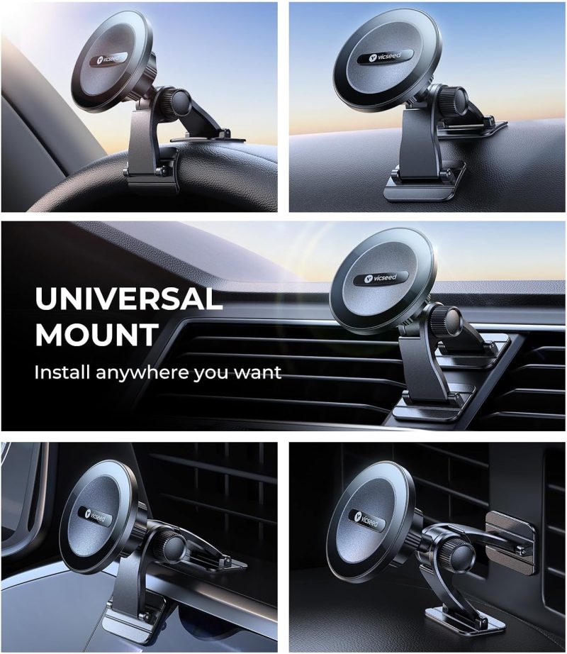 Vicseed 2025 Upgrade For Magsafe Car Mount [Strongest Dashboard Adhesive & 25N Magnetic] Cell Phone Holders For Your Car - Image 2