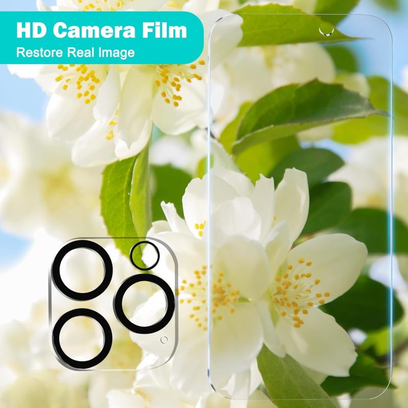 PEHAEL 3+3Pack for iPhone 16 Pro Max Privacy Screen Protector with Camera Lens Protector Full Coverage Anti-Spy Tempered Glass Film 9H Hardness Easy Installation Bubble Free [6.9 inch] - Image 5