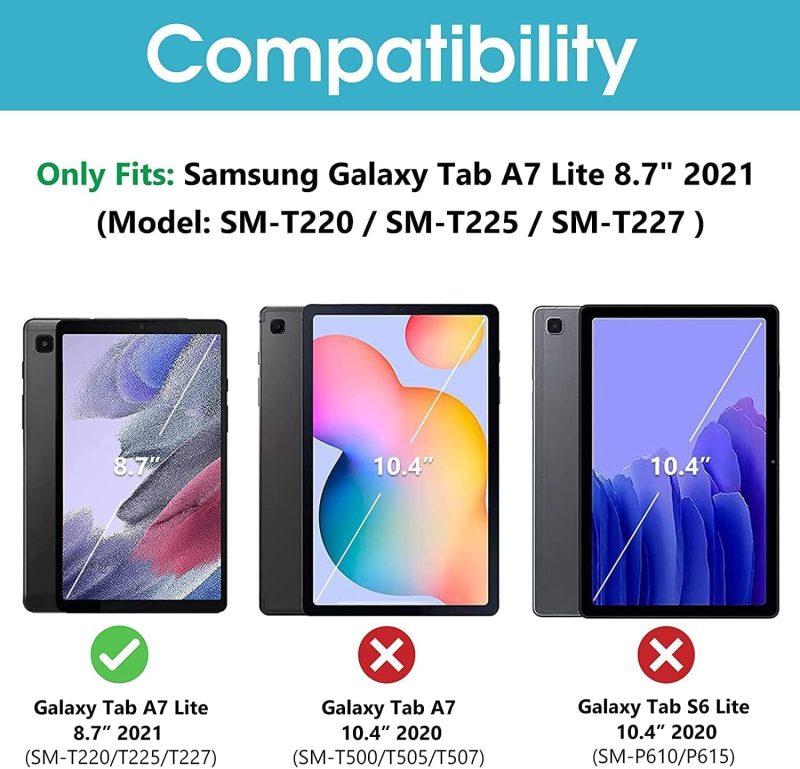 2021 ProCase Cover for Samsung Galaxy Tab A7 Lite 8.7 Inch 2021 Tablet Model SM-T220/T225/T227，Slim Stand Hard Back Shell Protective Case for Galaxy Tab A7 Lite 8.7 - Image 2