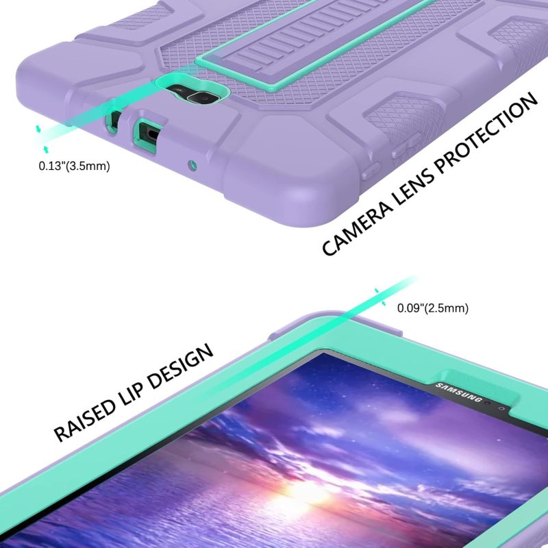 GUAGUA Compatible with Samsung Galaxy Tab A 10.1 2016 Case SM-T580 T585 T587 Kickstand 3 in 1 Hybrid Heavy Duty Rugged Shockproof Protective Anti-Scratch Case for Galaxy Tab A 10.1 2016 Purple/Green - Image 6