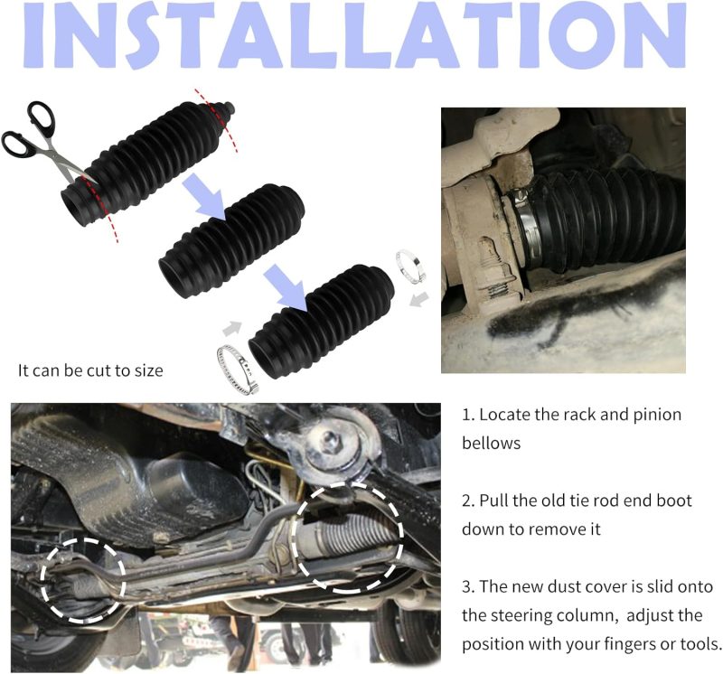Tie Rod Boot Kit With Pinion Bellow Cable Ties And Clamps - Image 5