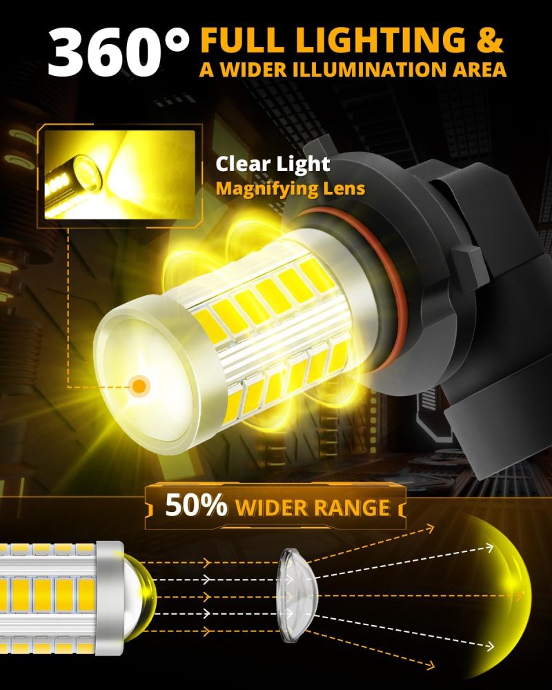 Auxbeam 9005 H10 Led Fog Light Bulbs High Power 50W 3020 Smd Bulb For Fog Light - Image 3