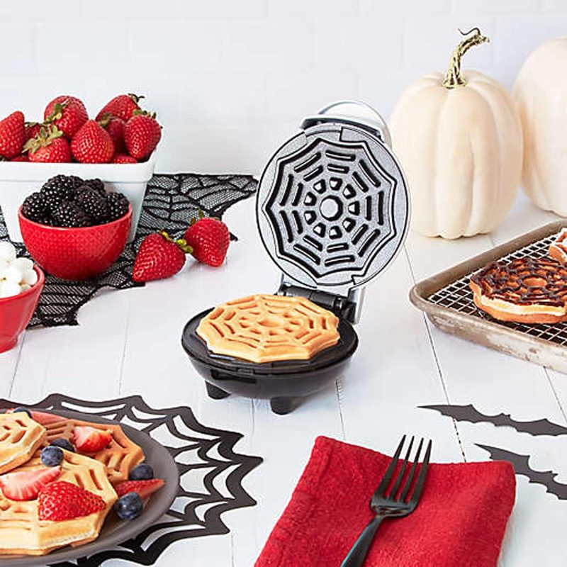 Dash Spiderweb Mini Waffle Maker Halloween Produces Waffles! Easy To Clean & Non-Stick Surfaces! Make Your Own Tasty Homemade Halloween Treats! White - Image 4