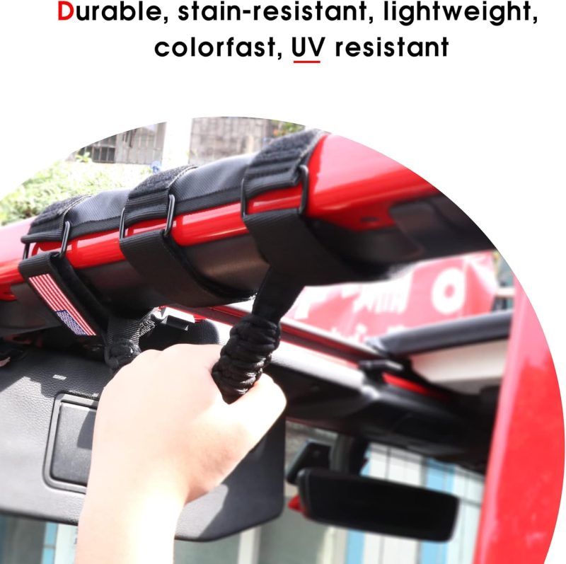 Handles Grab Roll Bar Grab Handles Grip Handle For Jeep Wrangler Accessories Tj Jk Jl Gladiator Jt Utv Atv - Upgrade Metal Buckle - Image 5
