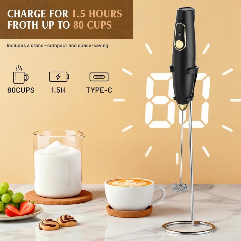 Rechargeable Milk Frother Wand With Stand - Image 6