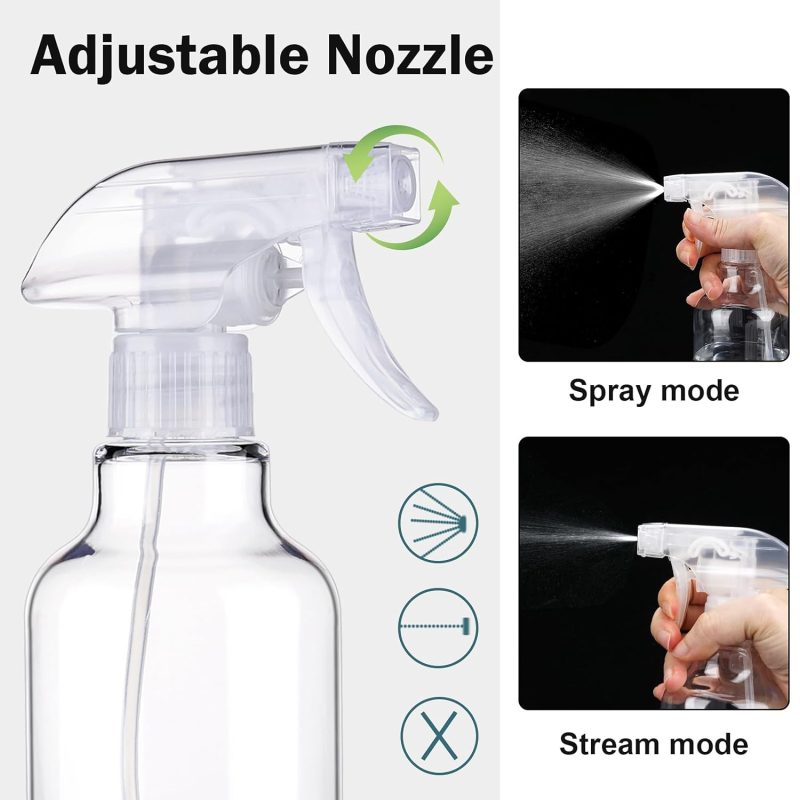 Plastic Spray Bottles Empty Spray Bottle 16.9Oz/500Ml 2 Pack Heavy Duty Spraying Bottles Mist/Stream Water Bottle For Cleaning Solutions - Image 3