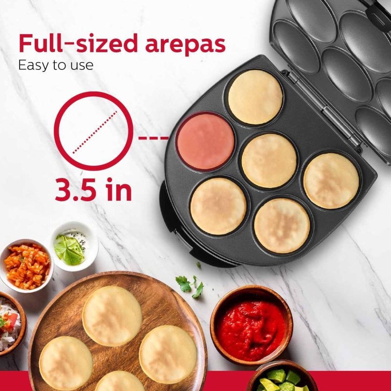 Holstein Housewares Non-Stick 6-Section Multi-Food Maker - Arepas - Image 3