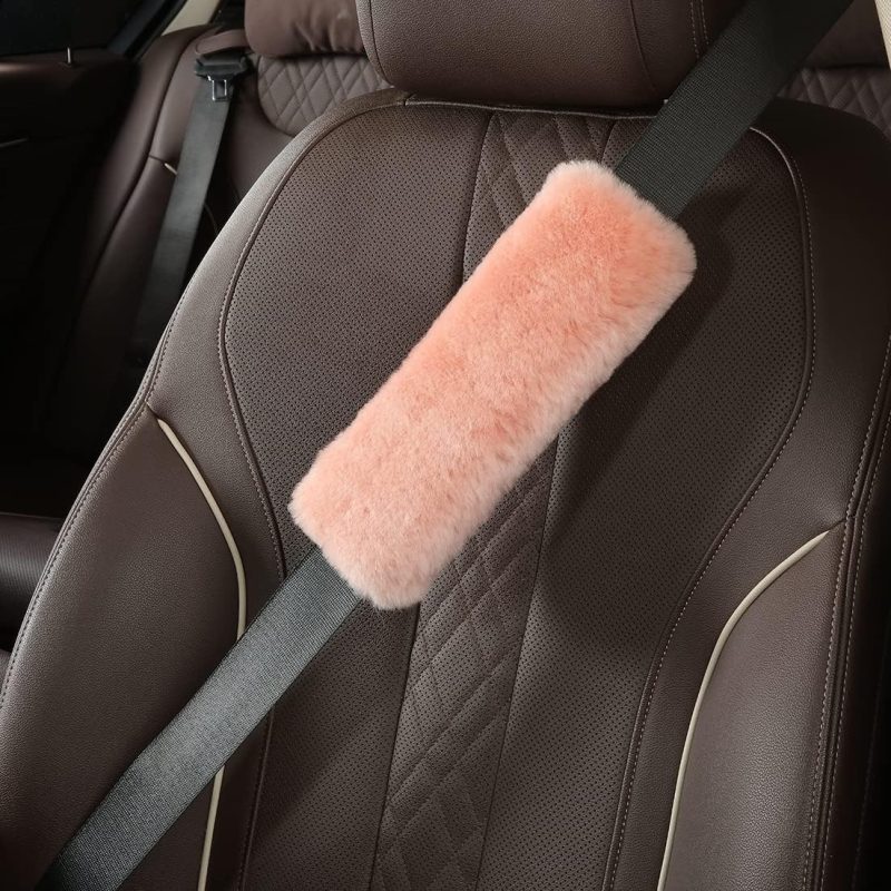 Ogland Genuine Sheepskin Soft Fuzzy Car Seat Belt Pad - Image 4