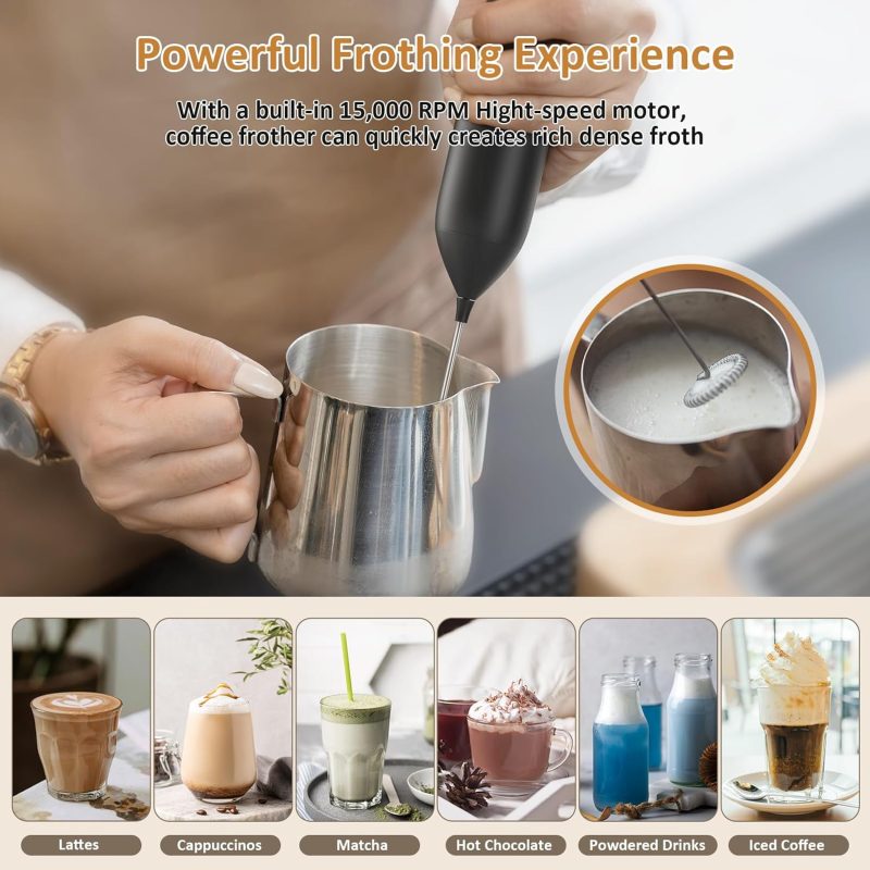 Rechargeable Milk Frother Handheld Usb Type-C - Image 4