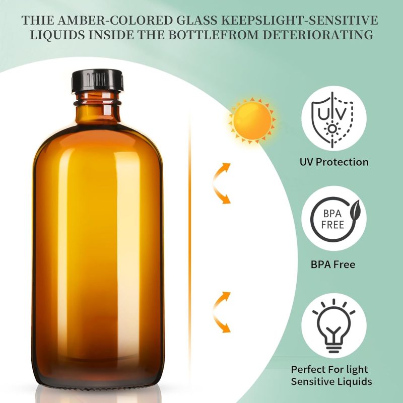 8Oz Amber Glass Spray Bottles - Image 5