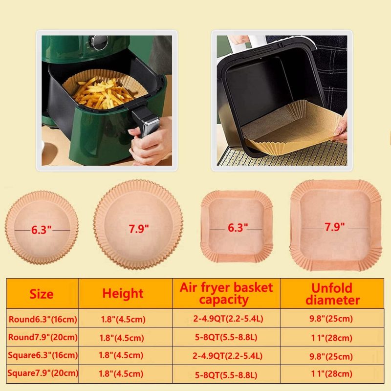 Uhouse Air Fryer Liners 9.5 Inch Square - Image 3