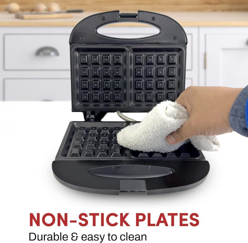 Elite Gourmet Maxi-Matic Electric Nonstick Belgian Waffle Iron Snack Maker Machine - Image 4