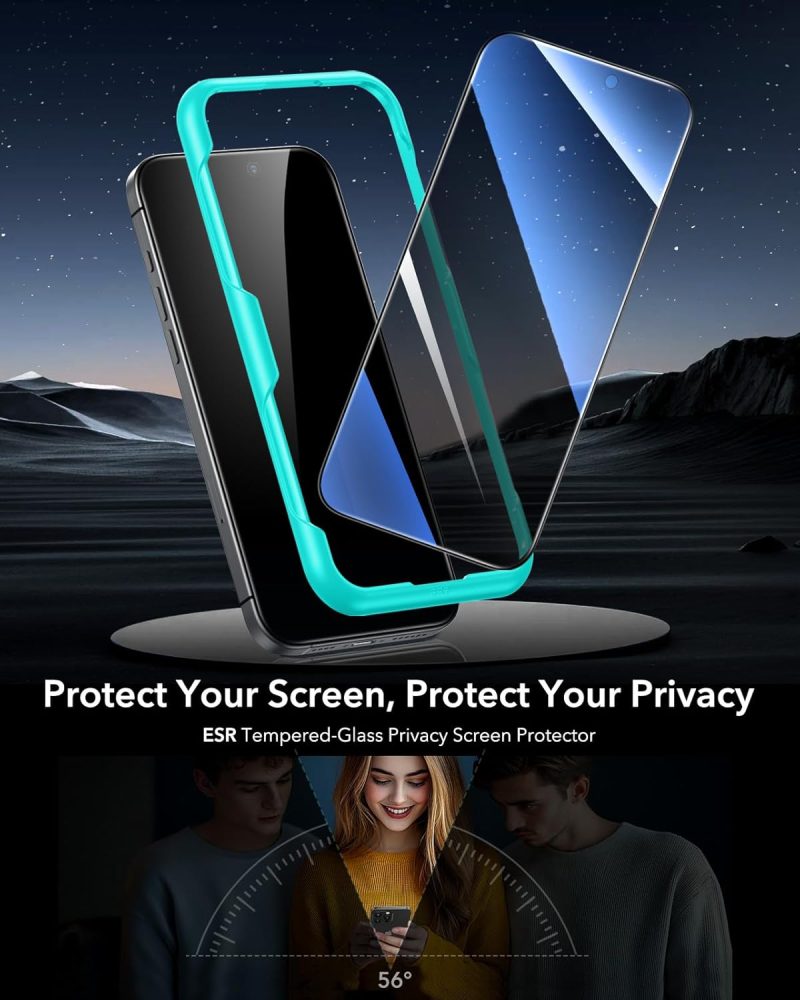 PRO ESR 3 Pack for iPhone 16 Pro Max Privacy Screen Protector Anti-spy... - Image 2