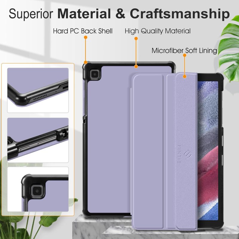 2021 Fintie Slim Case for Samsung Galaxy Tab A7 Lite 8.7 Inch 2021 Model (SM-T220/T225/T227) Ultra Thin Lightweight Hard Back Shell Tri-Fold Stand Cover Lilac Purple - Image 6