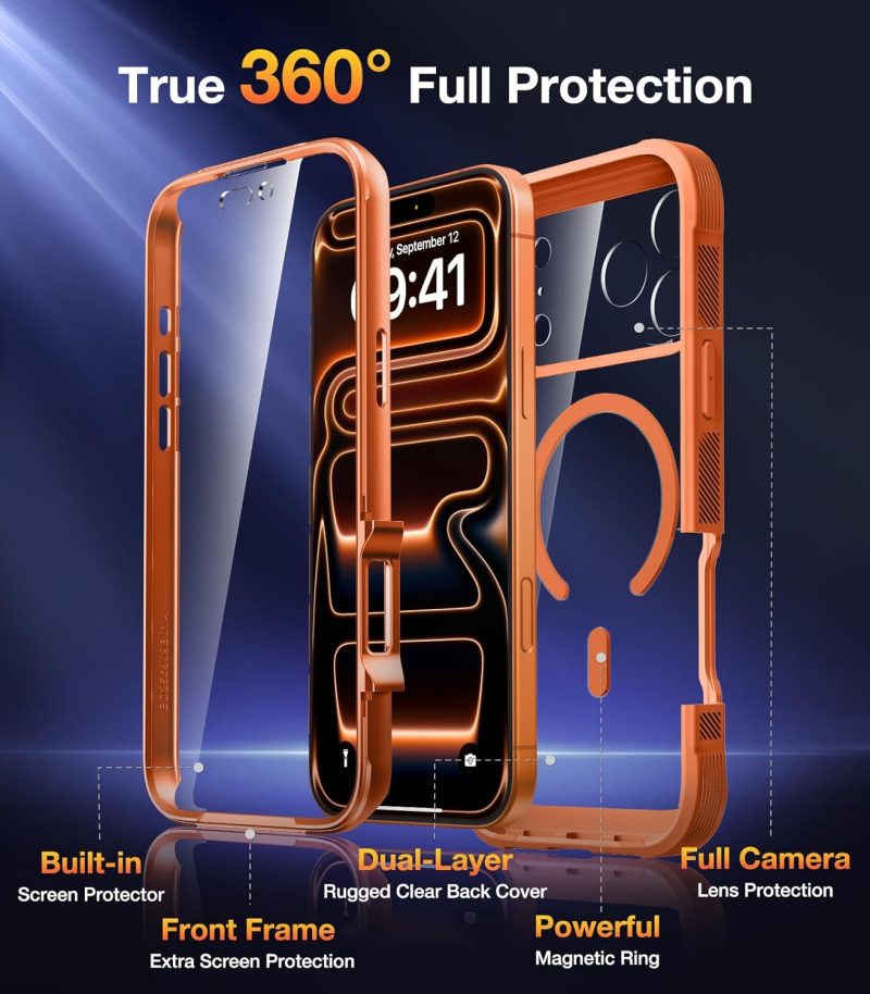 DIACLARA Magnetic Designed for iPhone 17 Pro Max Case Full Body Bumper Military... - Image 2
