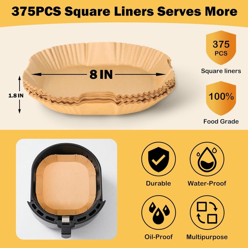 375Pcs Air Fryer Paper Liners - Image 3
