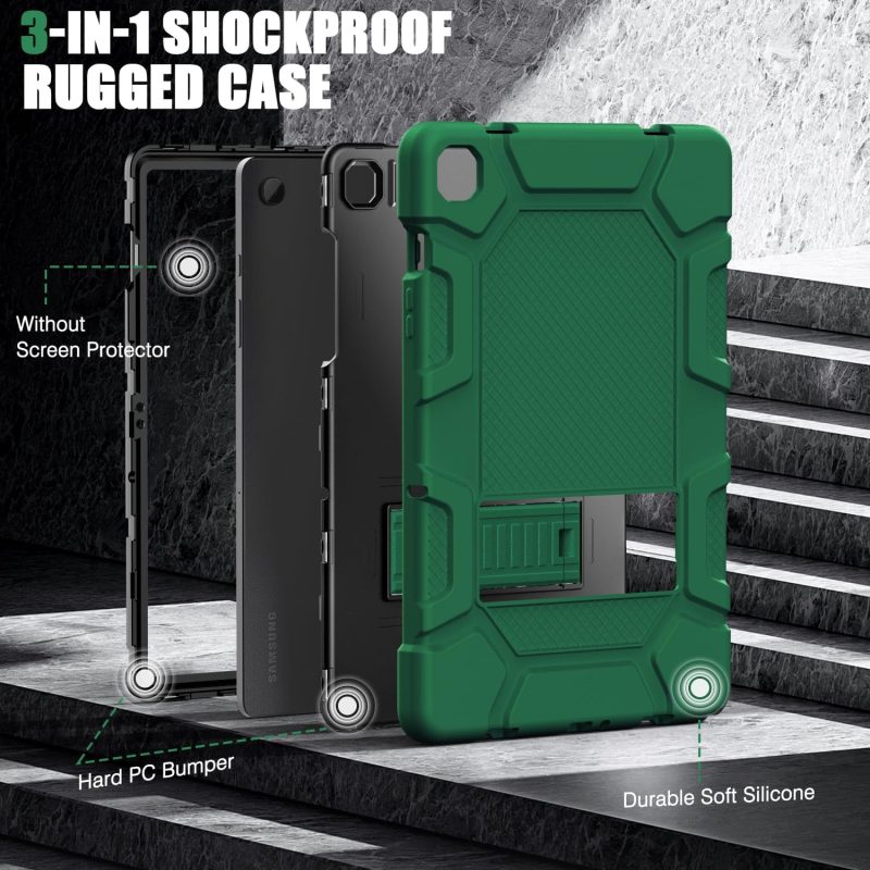 2024 Case for Samsung Galaxy Tab A9+/A9 Plus 11” 2024 Model (SM-X210/X216/X218) Heavy Duty Shockproof Rugged High Impact Protective Case Alpine Green - Image 5