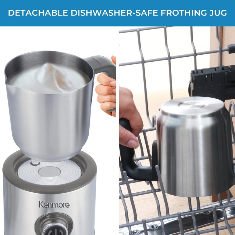 Kenmore Electric Milk Frother- Hot & Cold Milk Steamer And Foam Maker For Coffee - Image 5